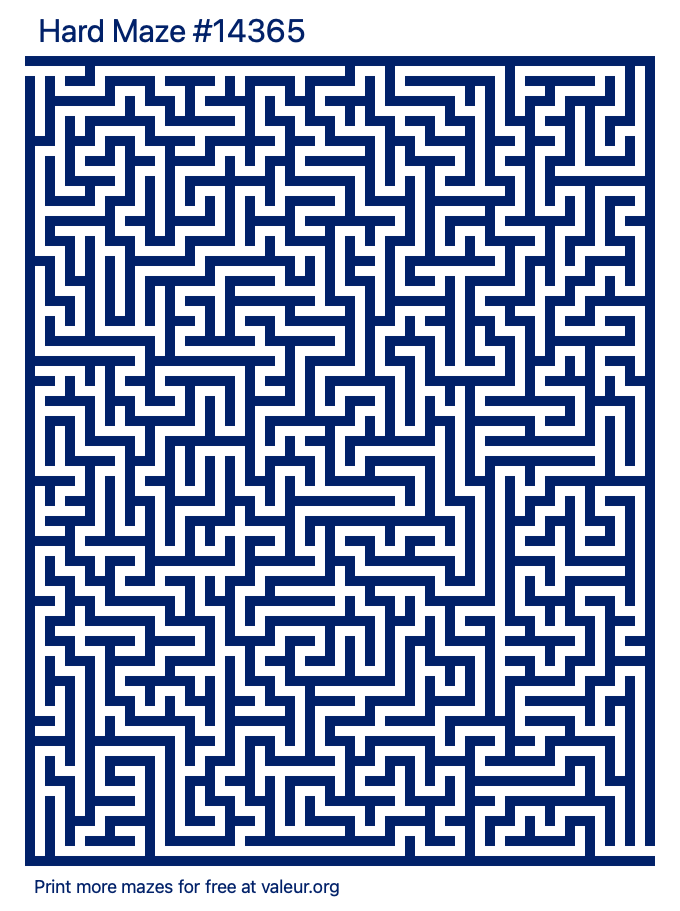 Free Printable Hard Maze number 14365