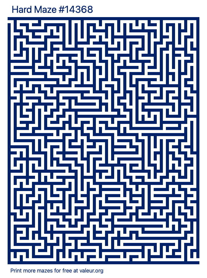 Free Printable Hard Maze number 14368