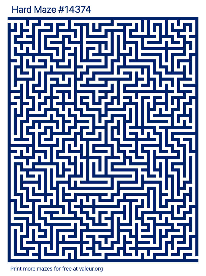 Free Printable Hard Maze number 14374