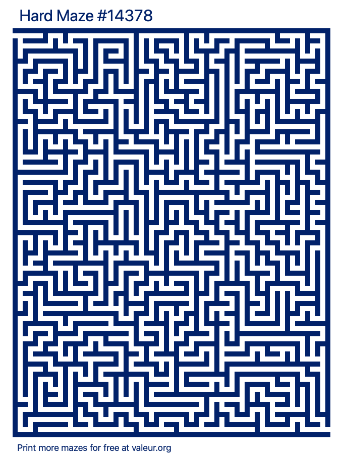 Free Printable Hard Maze number 14378