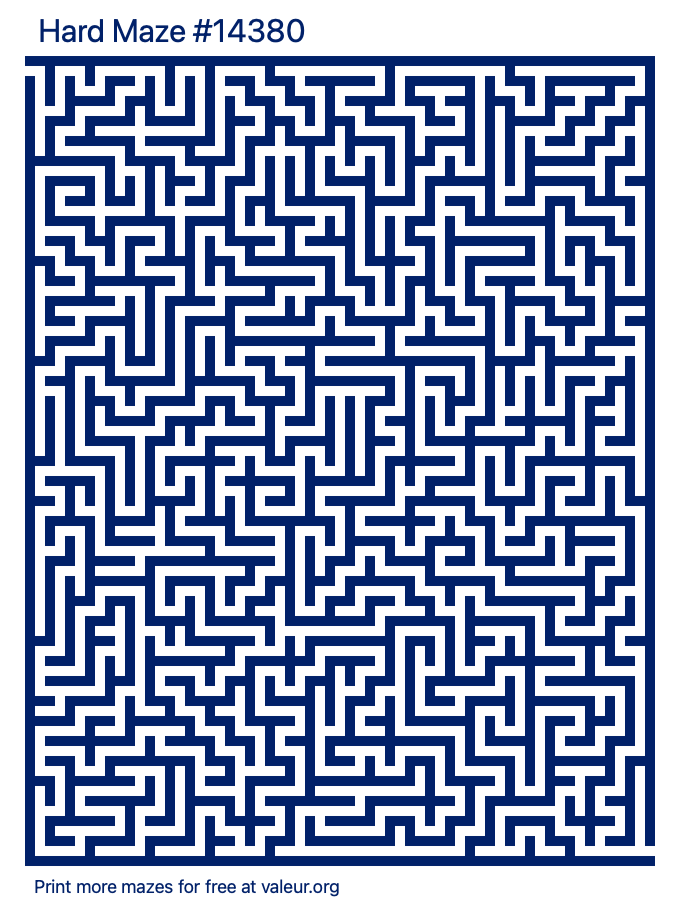 Free Printable Hard Maze number 14380