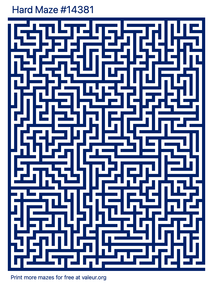 Free Printable Hard Maze number 14381