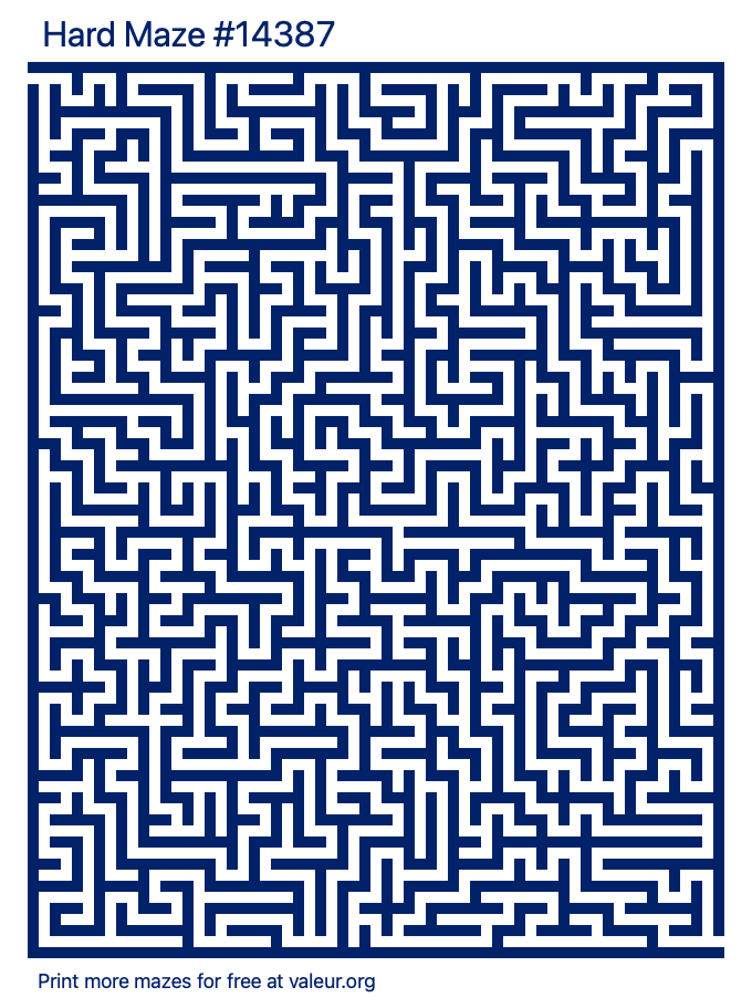 Free Printable Hard Maze number 14387