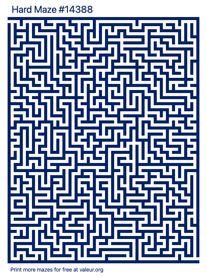 Free Printable Hard Maze number 14388