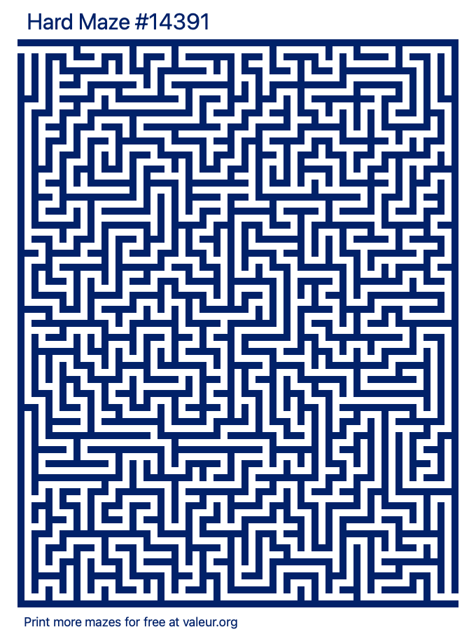 Free Printable Hard Maze number 14391