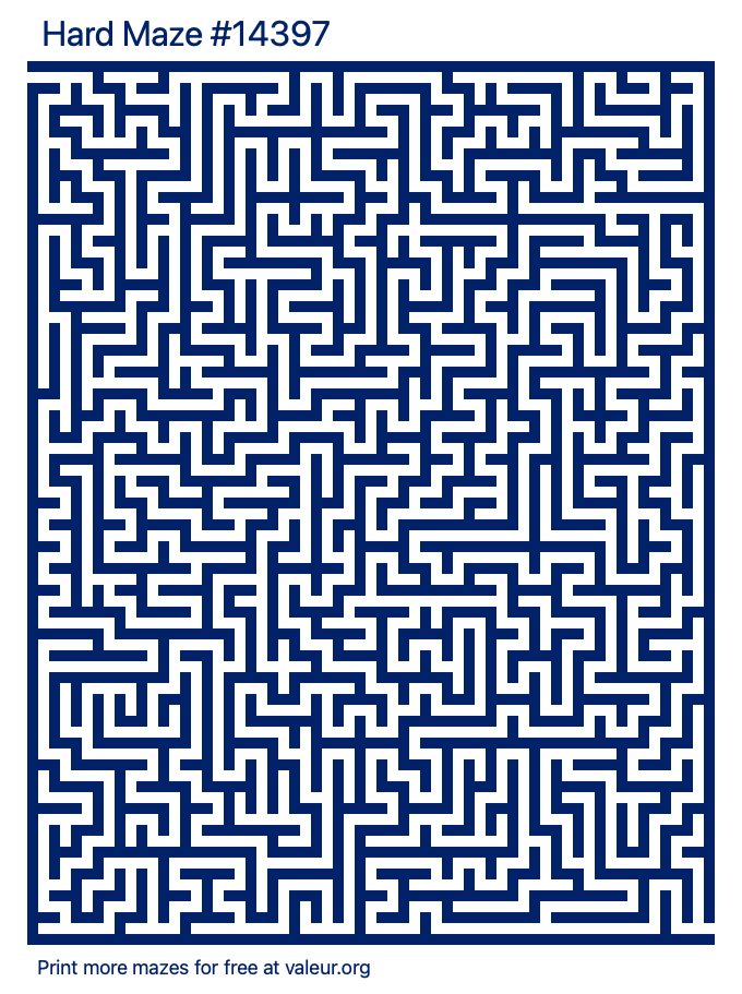 Free Printable Hard Maze number 14397