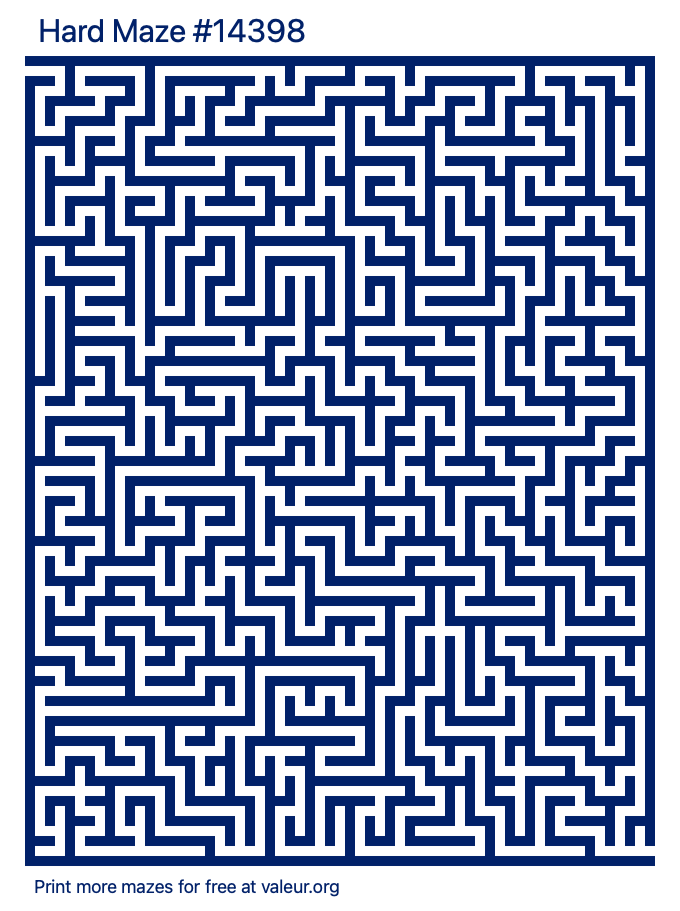 Free Printable Hard Maze number 14398