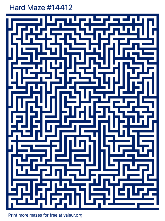 Free Printable Hard Maze number 14412