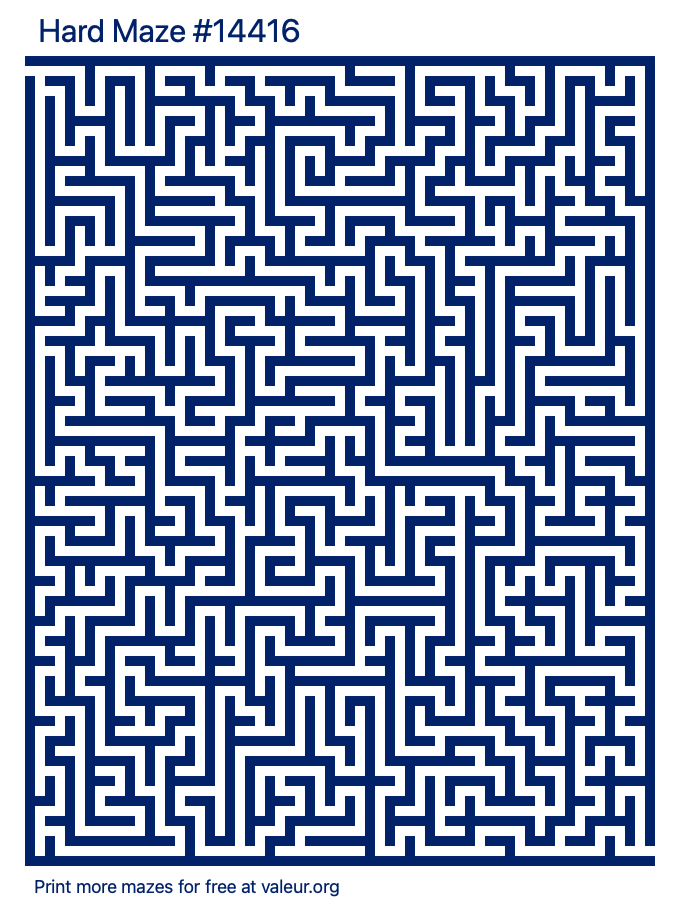 Free Printable Hard Maze number 14416