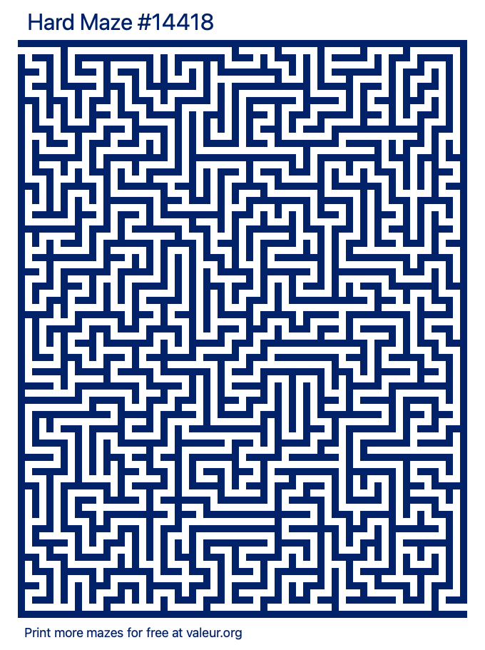 Free Printable Hard Maze number 14418