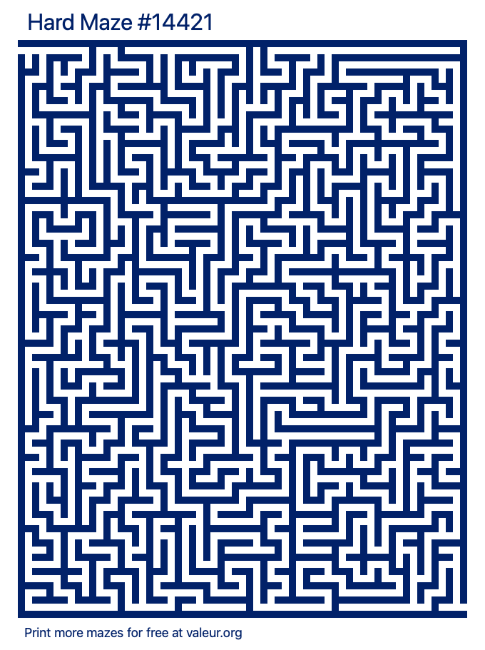 Free Printable Hard Maze number 14421