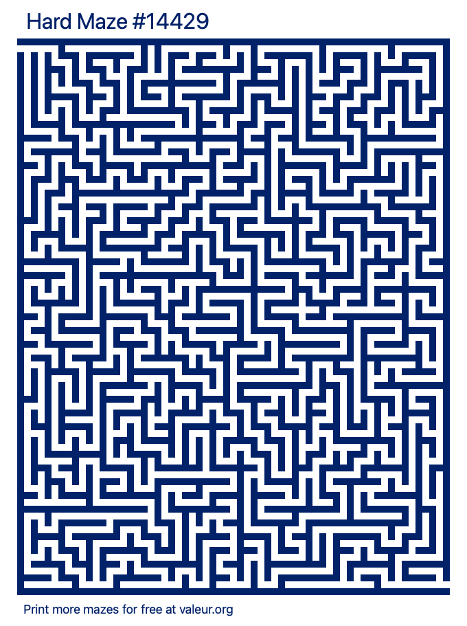 Free Printable Hard Maze number 14429