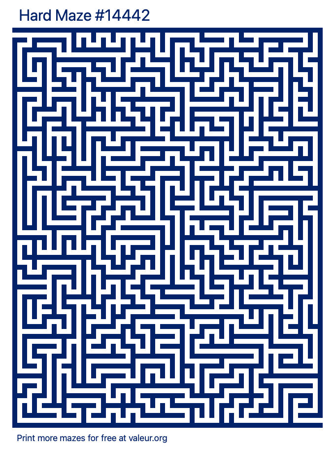 Free Printable Hard Maze number 14442