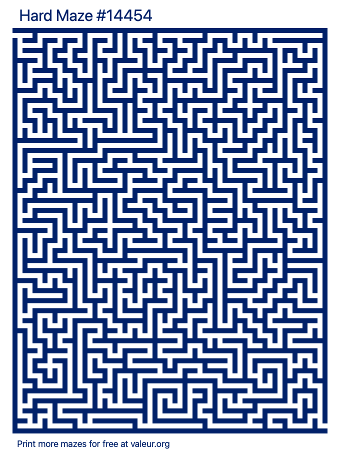 Free Printable Hard Maze number 14454