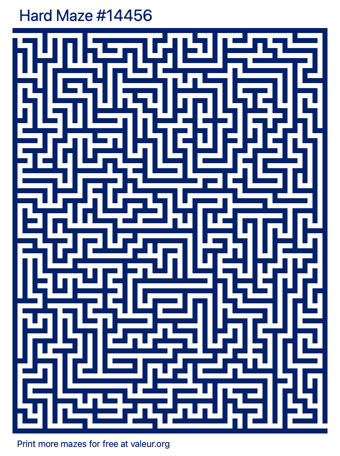 Free Printable Hard Maze number 14456