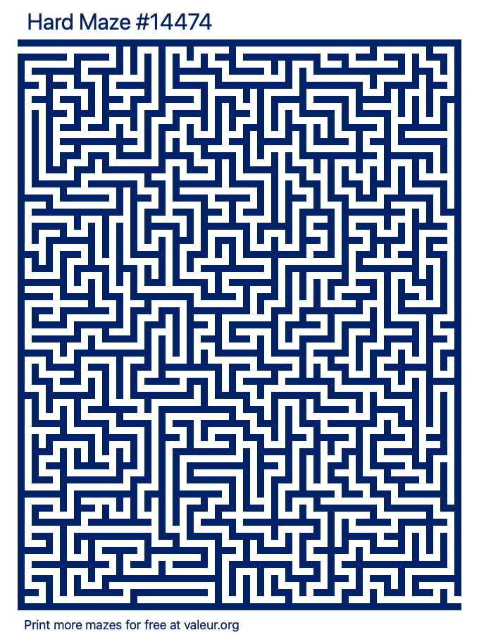 Free Printable Hard Maze number 14474