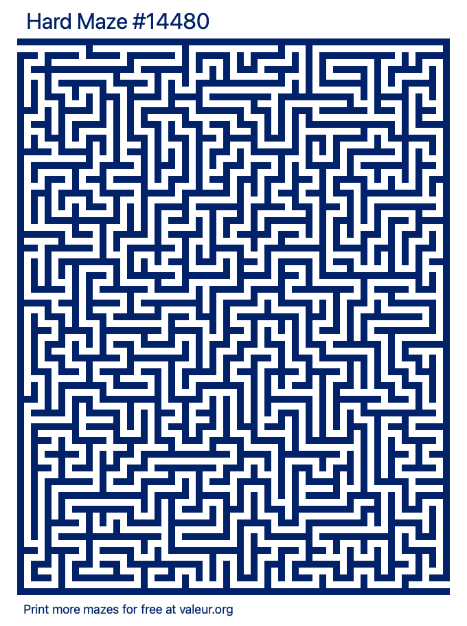 Free Printable Hard Maze number 14480