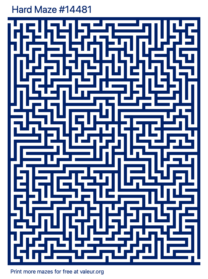 Free Printable Hard Maze number 14481