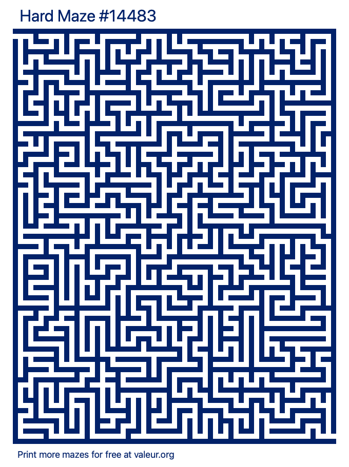 Free Printable Hard Maze number 14483