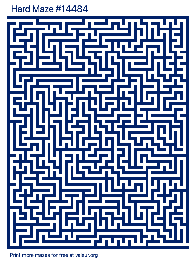 Free Printable Hard Maze number 14484