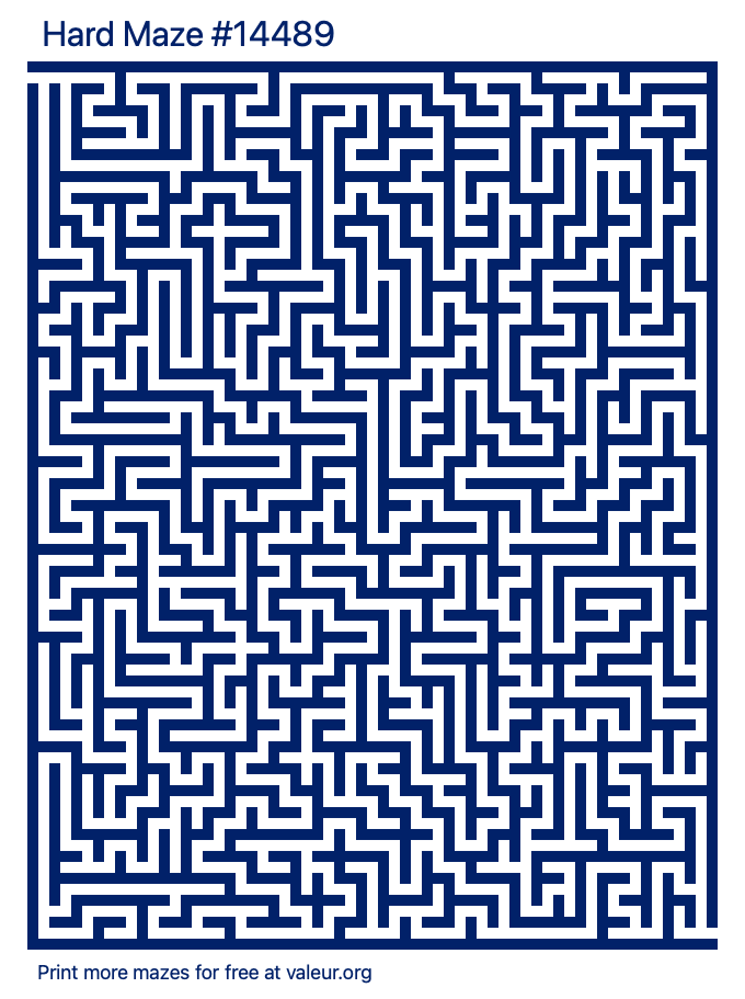 Free Printable Hard Maze number 14489