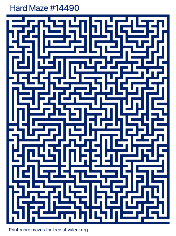 Free Printable Hard Maze number 14490