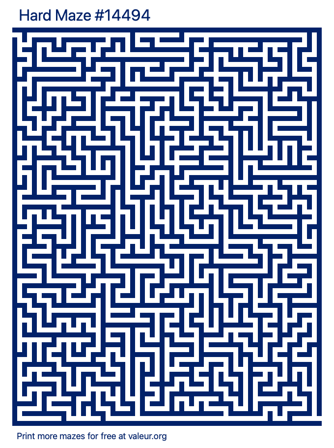 Free Printable Hard Maze number 14494