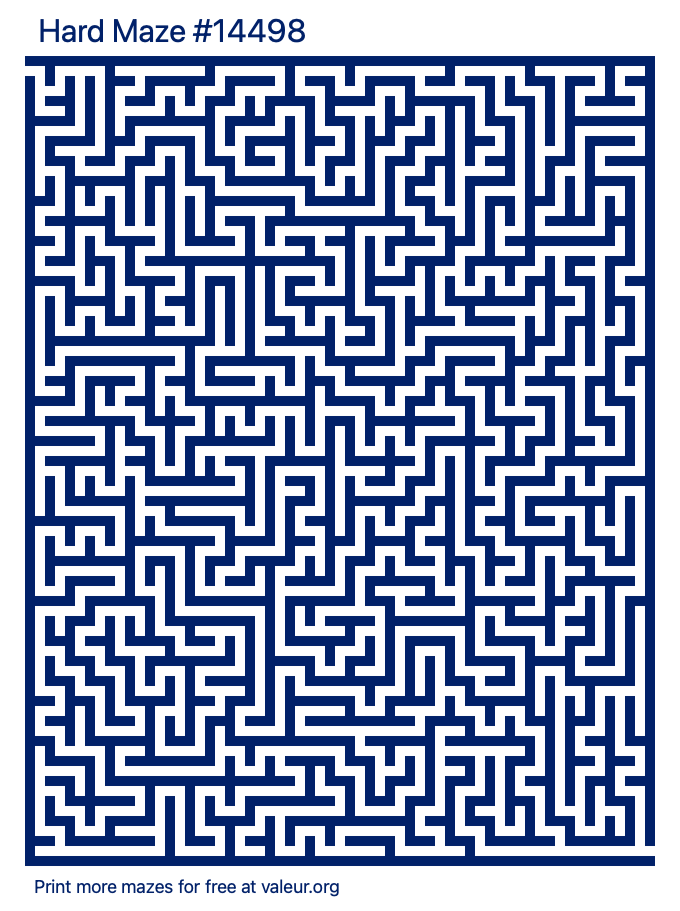 Free Printable Hard Maze number 14498