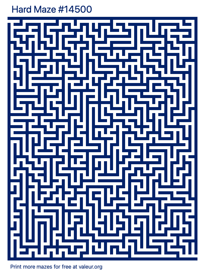 Free Printable Hard Maze number 14500