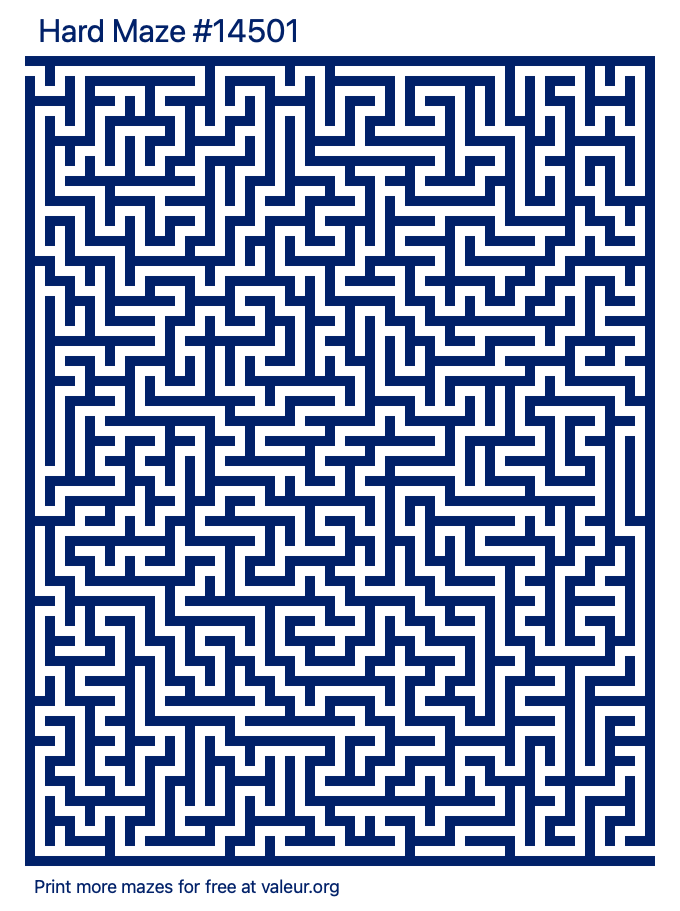Free Printable Hard Maze number 14501