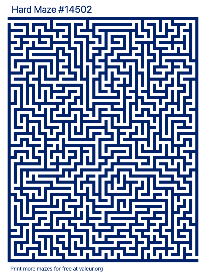 Free Printable Hard Maze number 14502
