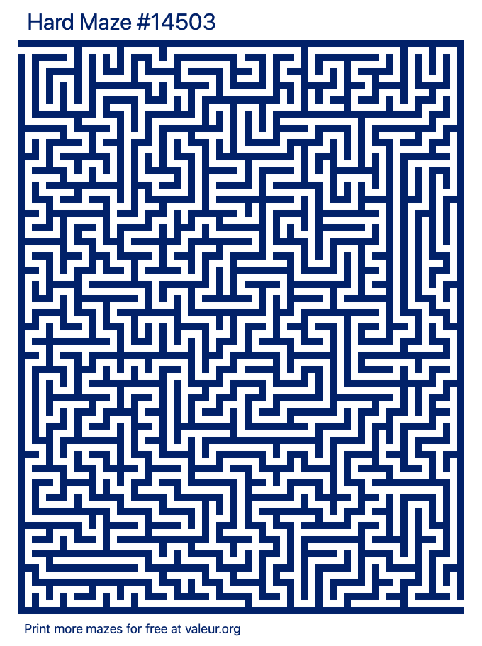 Free Printable Hard Maze number 14503