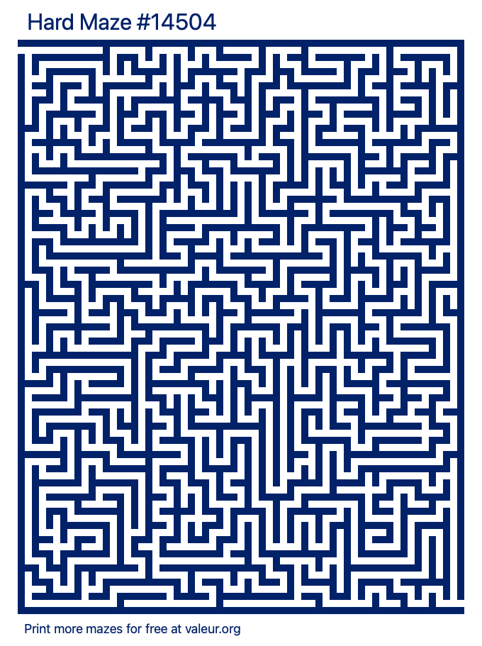 Free Printable Hard Maze number 14504