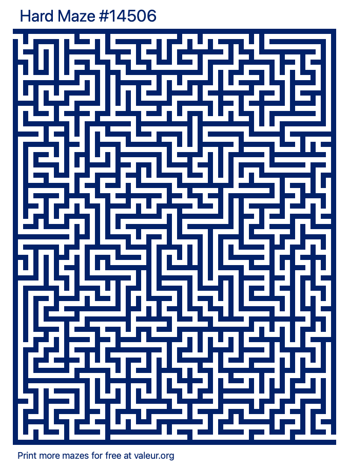 Free Printable Hard Maze number 14506