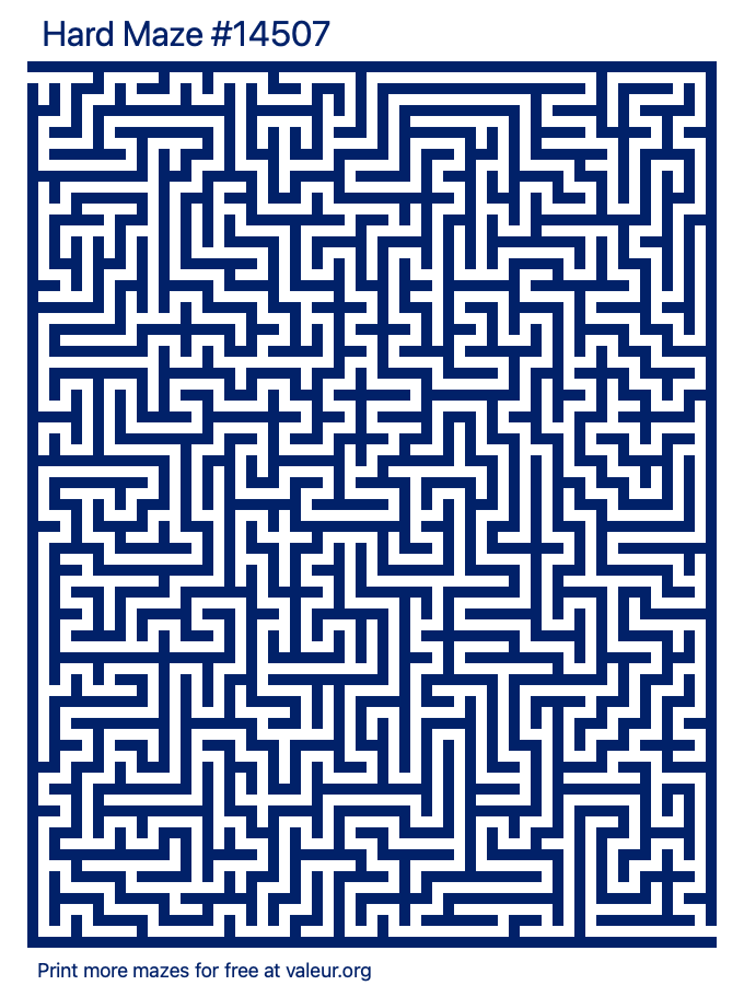 Free Printable Hard Maze number 14507