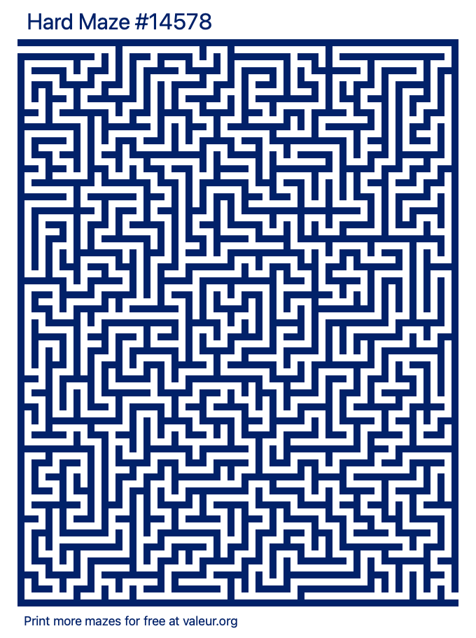 Free Printable Hard Maze number 14578