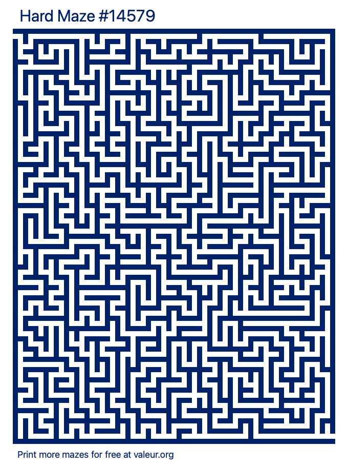 Free Printable Hard Maze number 14579