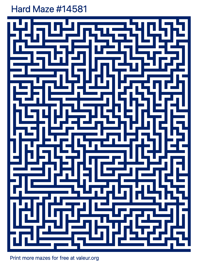 Free Printable Hard Maze number 14581