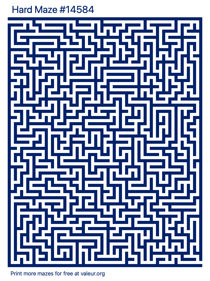 Free Printable Hard Maze number 14584
