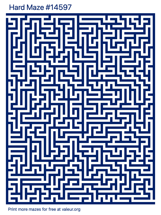 Free Printable Hard Maze number 14597