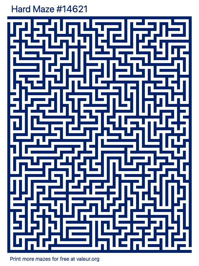 Free Printable Hard Maze number 14621
