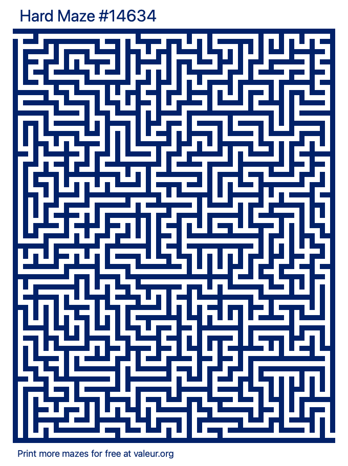 Free Printable Hard Maze number 14634