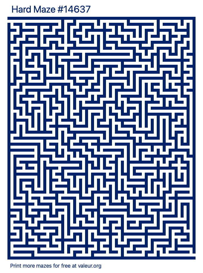 Free Printable Hard Maze number 14637