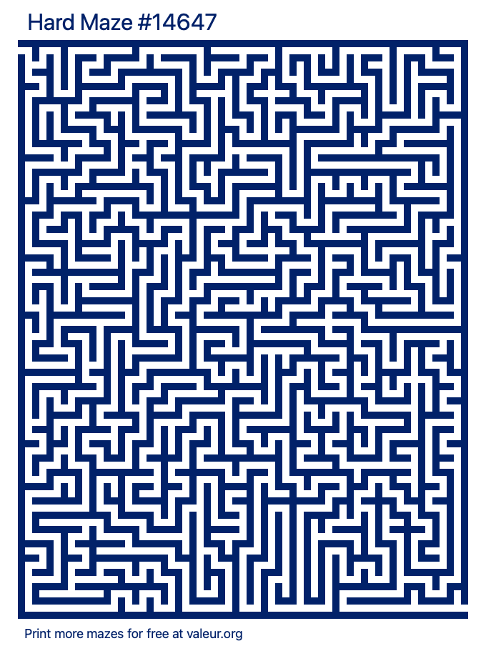 Free Printable Hard Maze number 14647