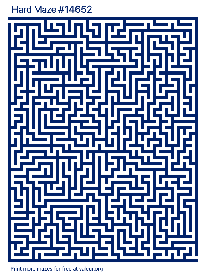 Free Printable Hard Maze number 14652