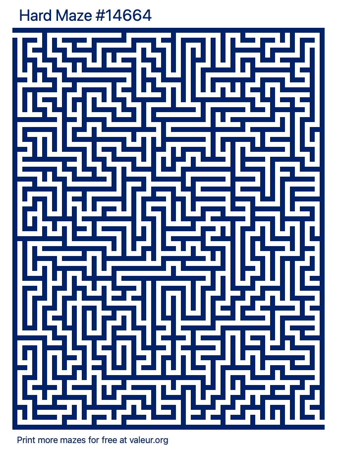 Free Printable Hard Maze number 14664