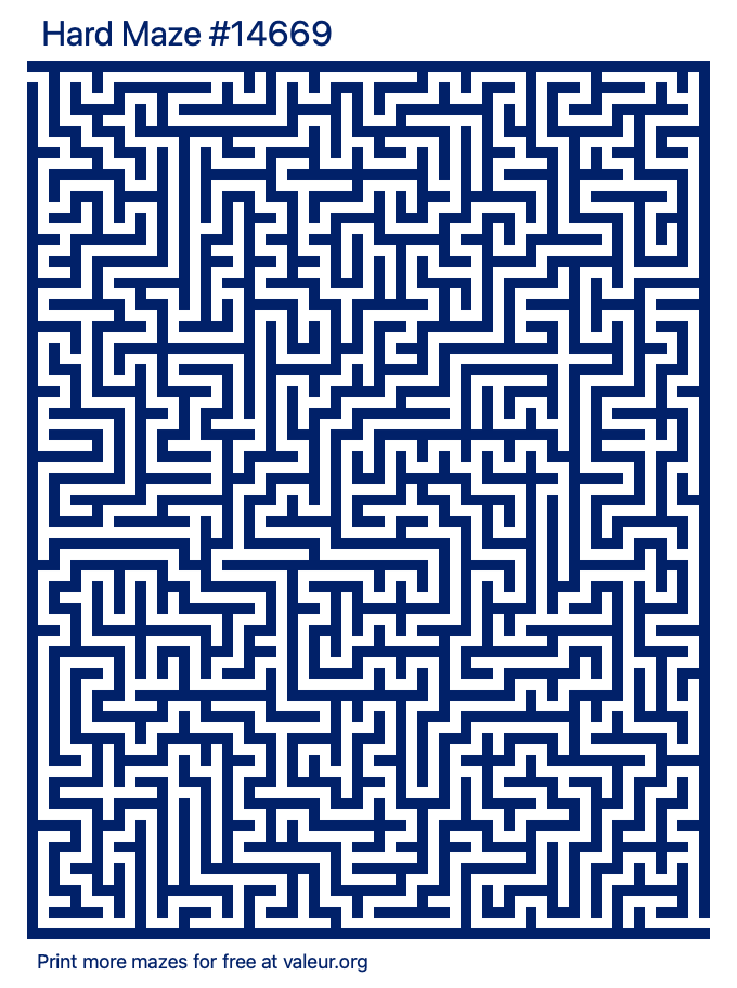 Free Printable Hard Maze number 14669