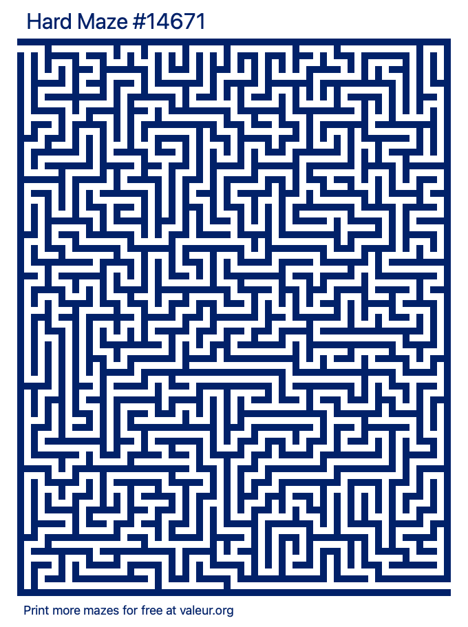 Free Printable Hard Maze number 14671