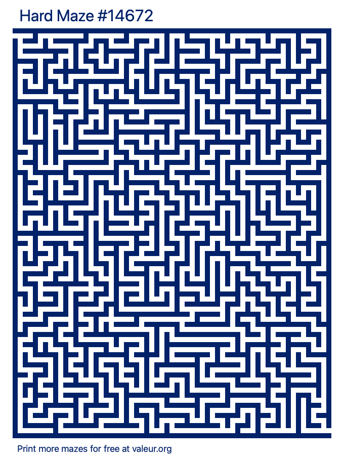 Free Printable Hard Maze number 14672