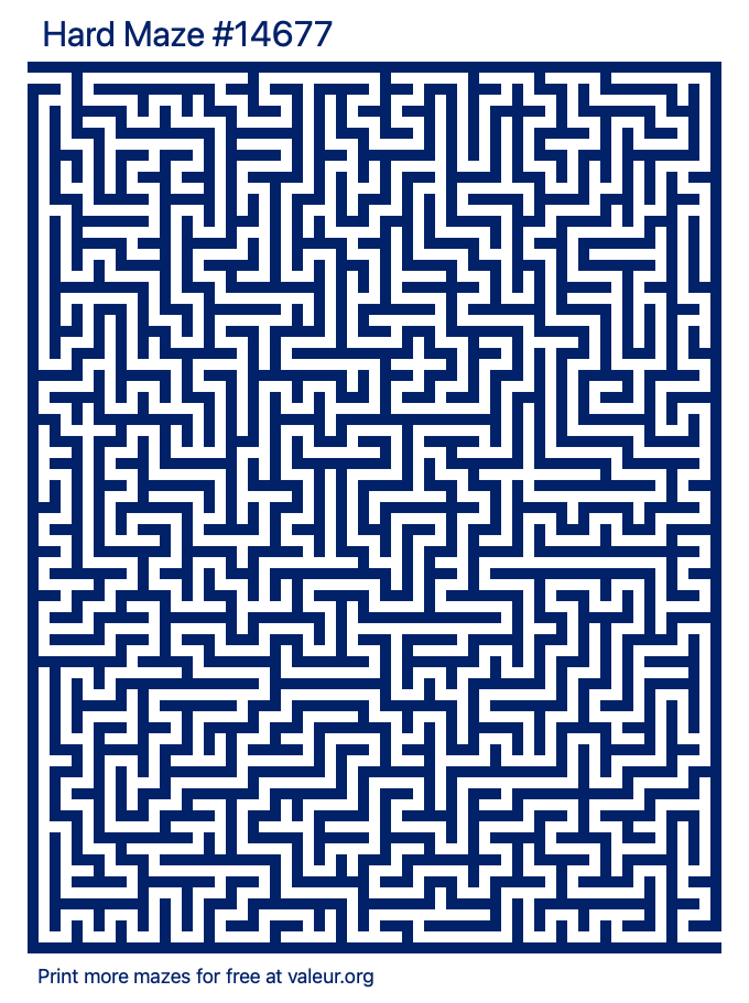 Free Printable Hard Maze number 14677